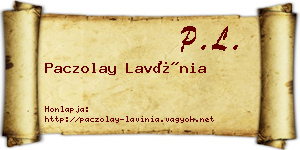 Paczolay Lavínia névjegykártya